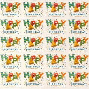 100 Forever Happy Birthday USPS Postage Stamps First Class Mail Party Invitation